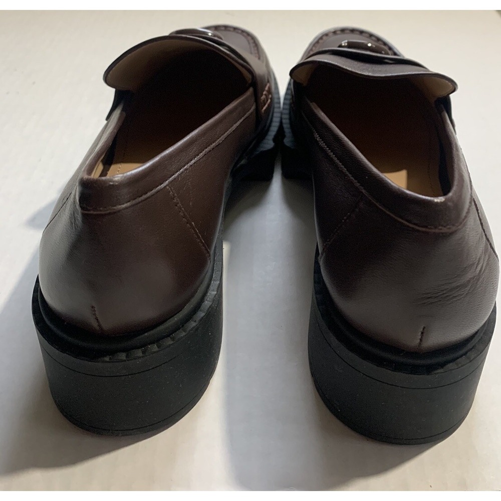 COACH Sz 6B Maple Brown Leah Patent Leather Platform Loafer - Picture 4 of 8